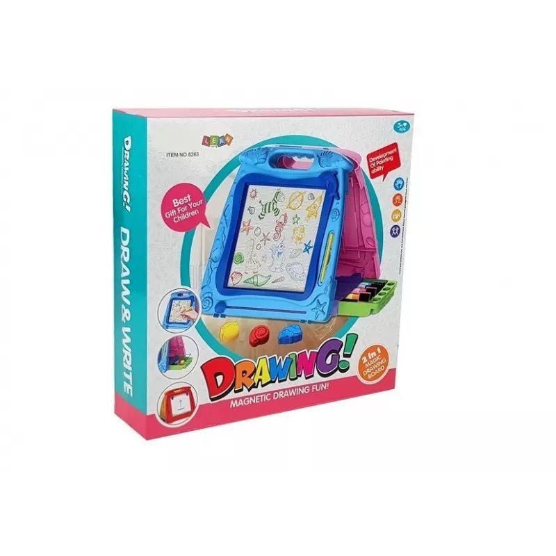 LEAN TOYS Quadro de Desenho de Dupla Face com Marcadores e Ímanes
