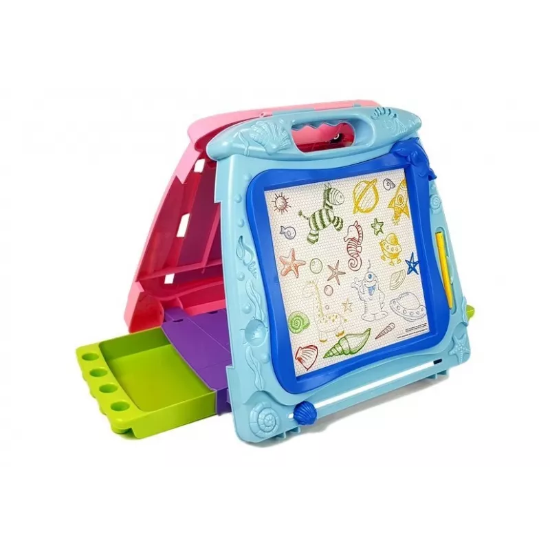 LEAN TOYS Quadro de Desenho de Dupla Face com Marcadores e Ímanes