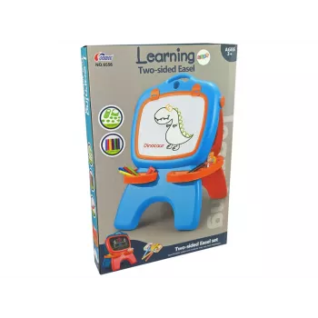LEAN TOYS Quadro de giz magnético de dupla face com modelos azuis e vermelhos