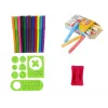 LEAN TOYS Quadro de giz magnético de dupla face com modelos azuis e vermelhos