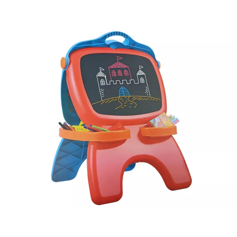 LEAN TOYS Quadro de giz magnético de dupla face com modelos azuis e vermelhos