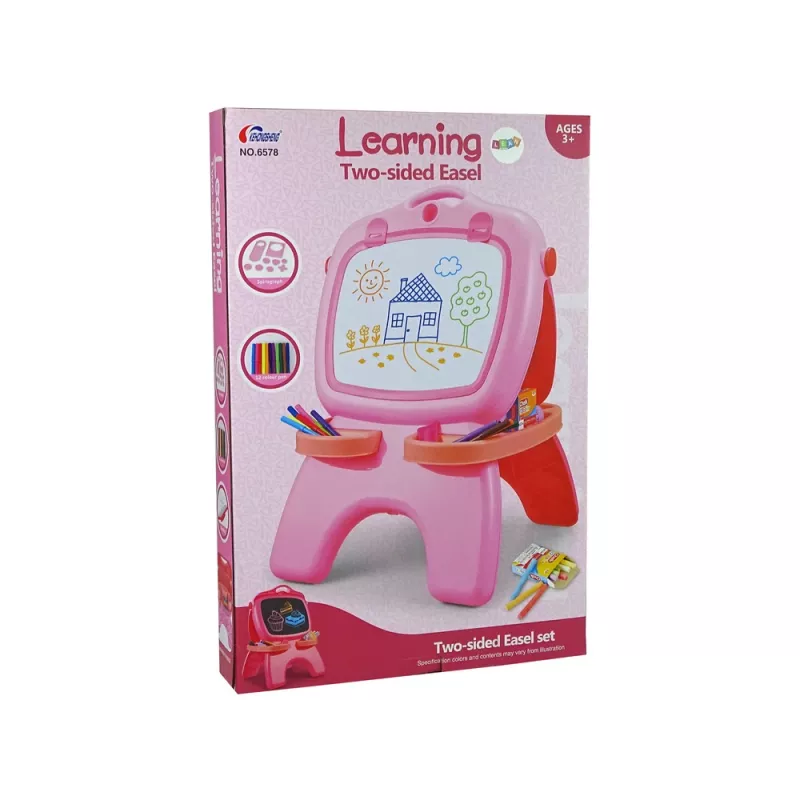 LEAN TOYS Quadro de giz magnético de dupla face rosa modelos