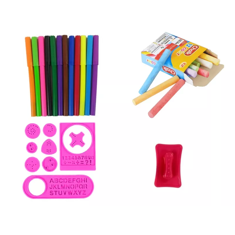 LEAN TOYS Quadro de giz magnético de dupla face rosa modelos