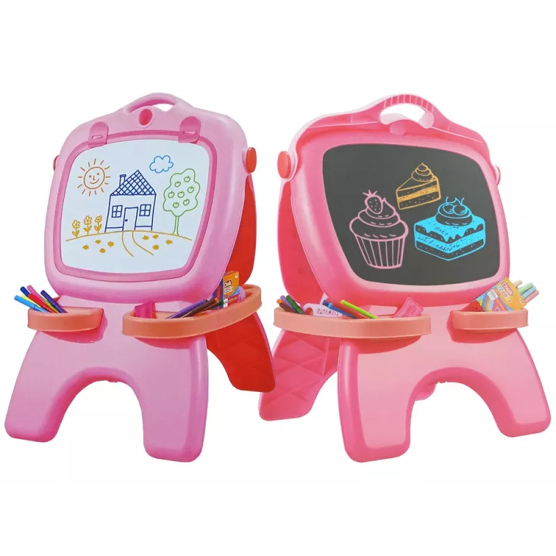 LEAN TOYS Quadro de giz magnético de dupla face rosa modelos