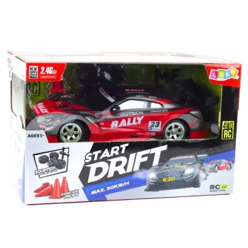 LEAN TOYS Carro de Drift Racing RC Vermelho Preto 30km/h 1:16