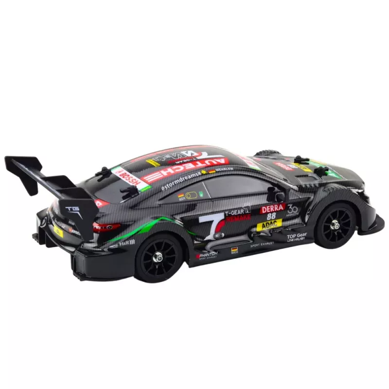 LEAN TOYS Carro de drift RC preto carbono 30 km/h 1:16