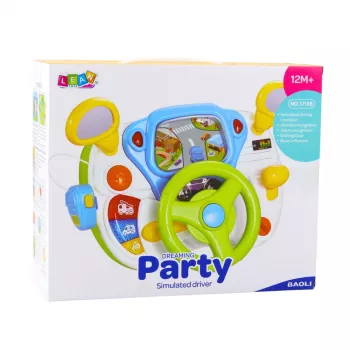 LEAN TOYS Simulador de condução Volante educativo com sons e luzes interativos