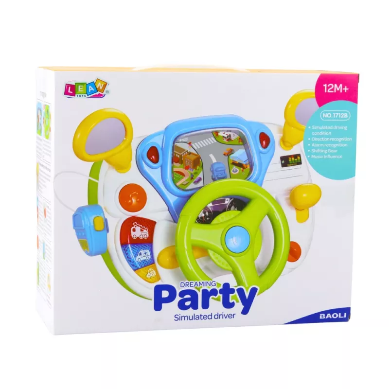 LEAN TOYS Simulador de condução Volante educativo com sons e luzes interativos