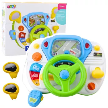 LEAN TOYS Simulador de condução Volante educativo com sons e luzes interativos