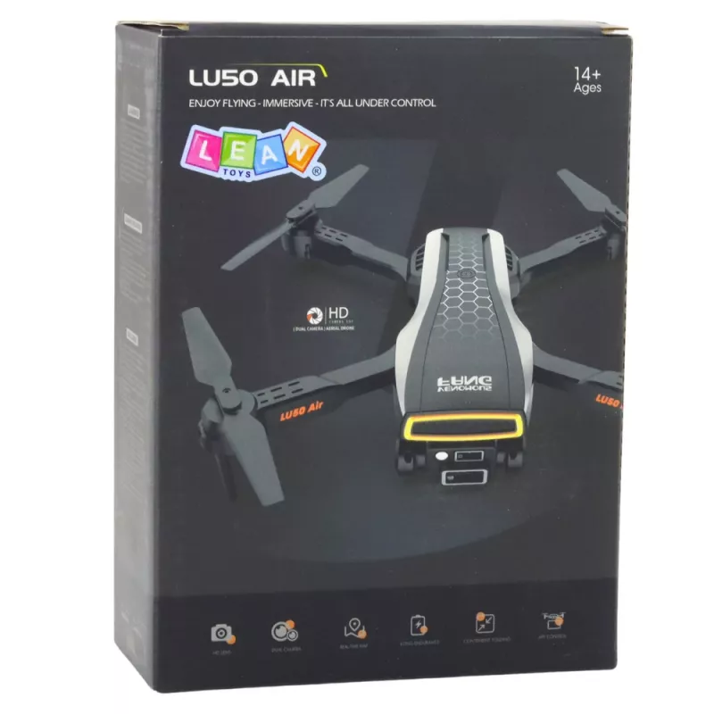 LEAN TOYS Drone LU50 Air Câmara Dupla HD MV Vídeo Luzes LED App