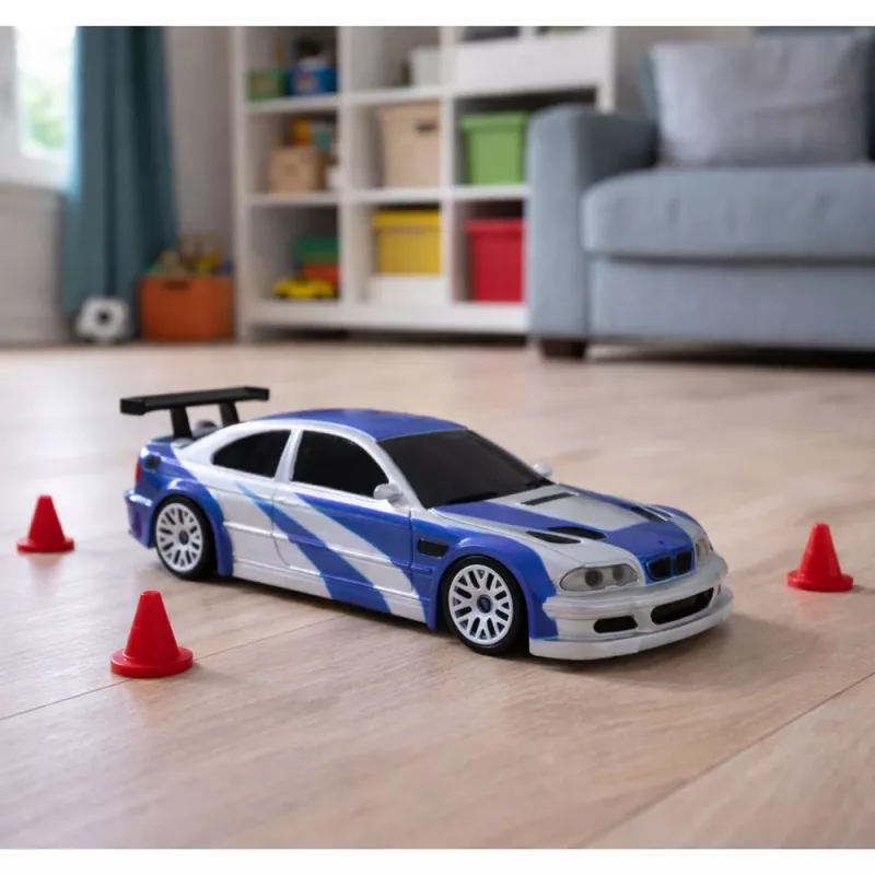 LEAN TOYS Carro Desportivo de Drift Telecomandado E46 RC Cones 15 km/h 1:43