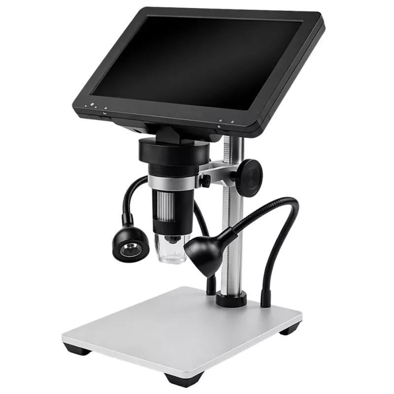 LEAN TOYS Microscópio digital educativo com controlo remoto e cabo 1200X LCD 7 polegadas câmara HD