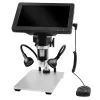 LEAN TOYS Microscópio digital educativo com controlo remoto e cabo 1200X LCD 7 polegadas câmara HD