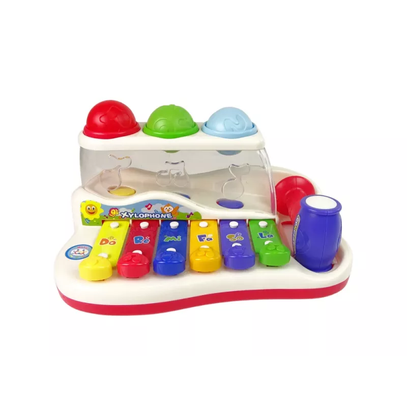LEAN TOYS Martelo de Brincar Educativo para Bebés com Martelo e Bolas Coloridas