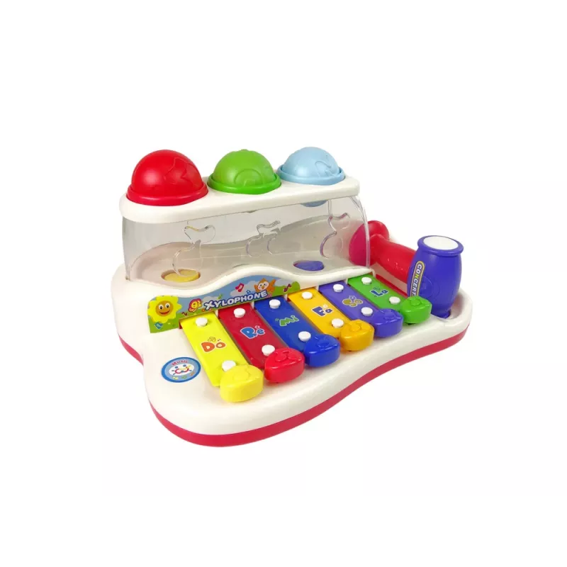 LEAN TOYS Martelo de Brincar Educativo para Bebés com Martelo e Bolas Coloridas