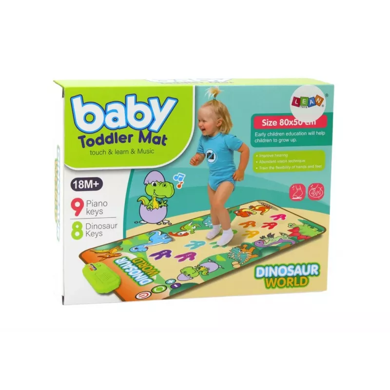 LEAN TOYS Tapete de Dança Interativo Educativo Dinossauros Luzes Sons