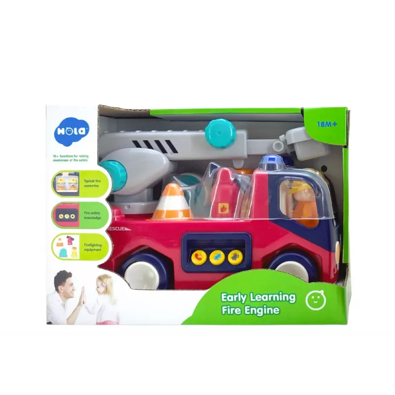 LEAN TOYS Quartel de Bombeiros Interativo Educativo para Crianças Pequenas com Som e Luz