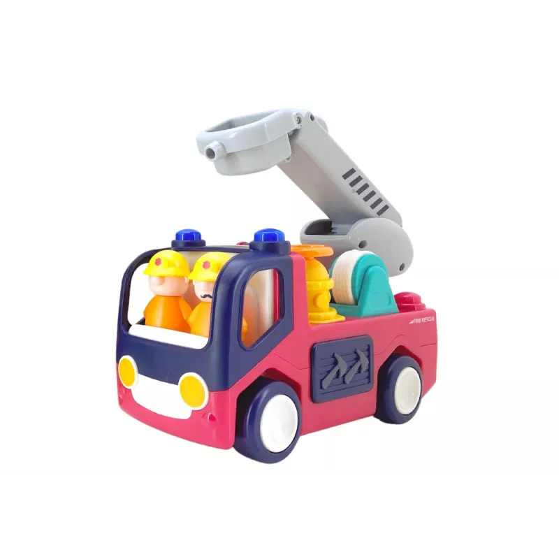 LEAN TOYS Quartel de Bombeiros Interativo Educativo para Crianças Pequenas com Som e Luz
