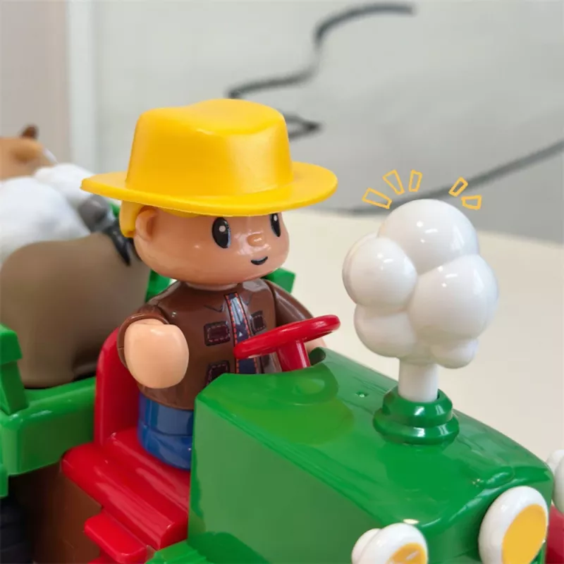 LEAN TOYS Trator interativo educativo para crianças pequenas com animais, luzes e sons
