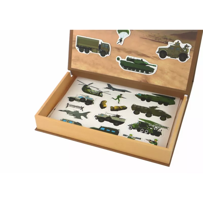 LEAN TOYS Conjunto de puzzle magnético educativo - Tema de guerra terrestre