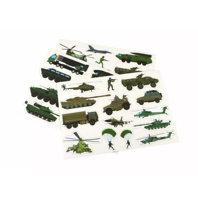 LEAN TOYS Conjunto de puzzle magnético educativo - Tema de guerra terrestre