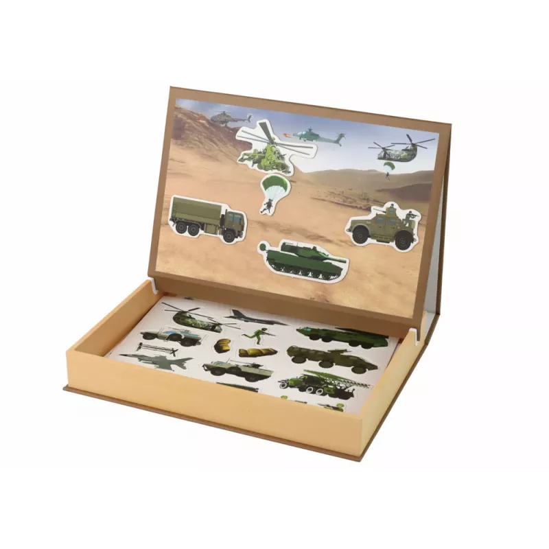 LEAN TOYS Conjunto de puzzle magnético educativo - Tema de guerra terrestre