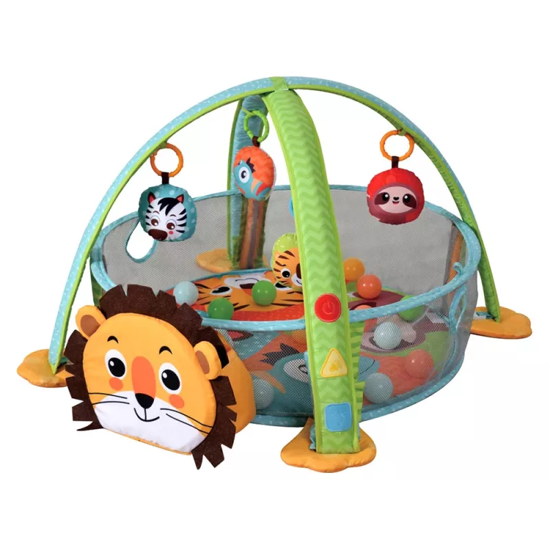 LEAN TOYS Tapete educativo parque de leão com bolas para bebés
