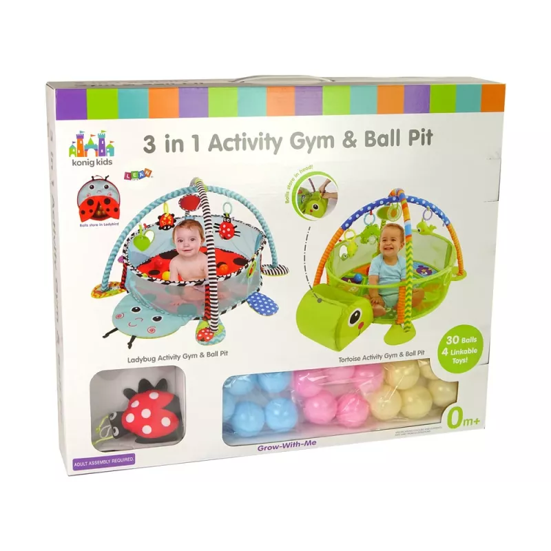LEAN TOYS Tapete educativo com parque de tartaruga bolas para bebés