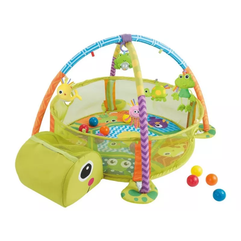 LEAN TOYS Tapete educativo com parque de tartaruga bolas para bebés