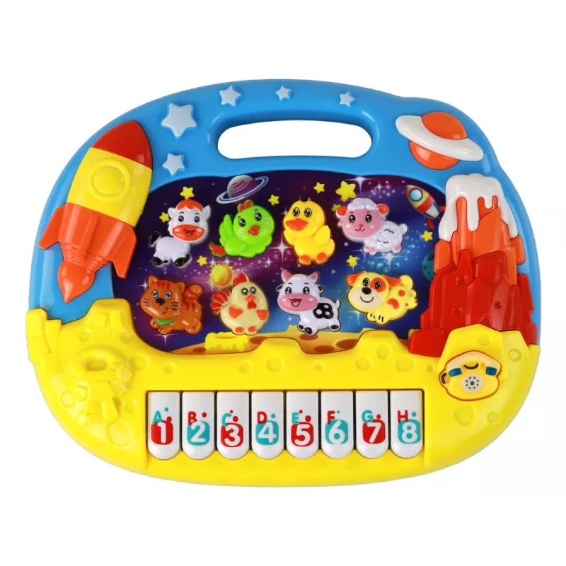 LEAN TOYS Piano didático inglês animais espaço
