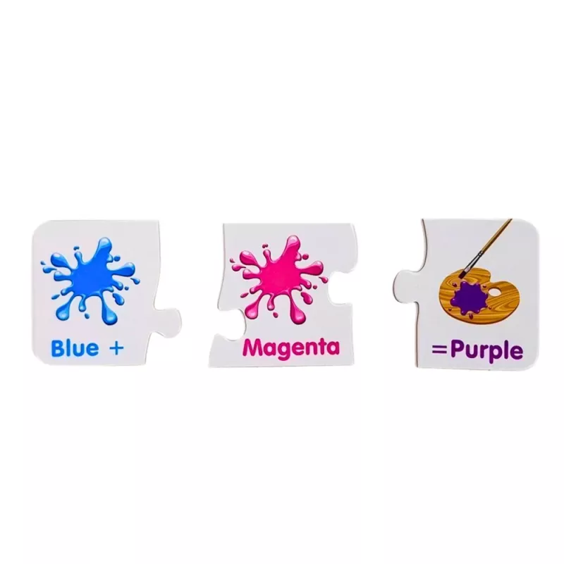 LEAN TOYS Puzzle educativo cores em inglês 10 ligações