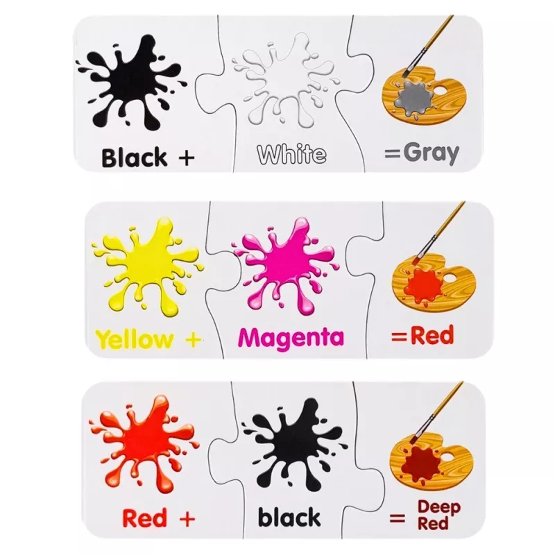 LEAN TOYS Puzzle educativo cores em inglês 10 ligações