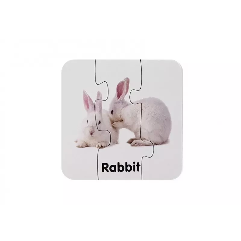 LEAN TOYS Puzzle educativo animais selvagens puzzle 10 ligações em inglês