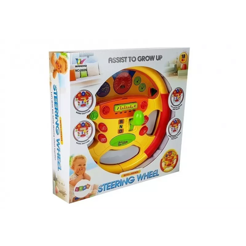 LEAN TOYS Volante de aprendizagem para bebés com efeitos sonoros e luminosos