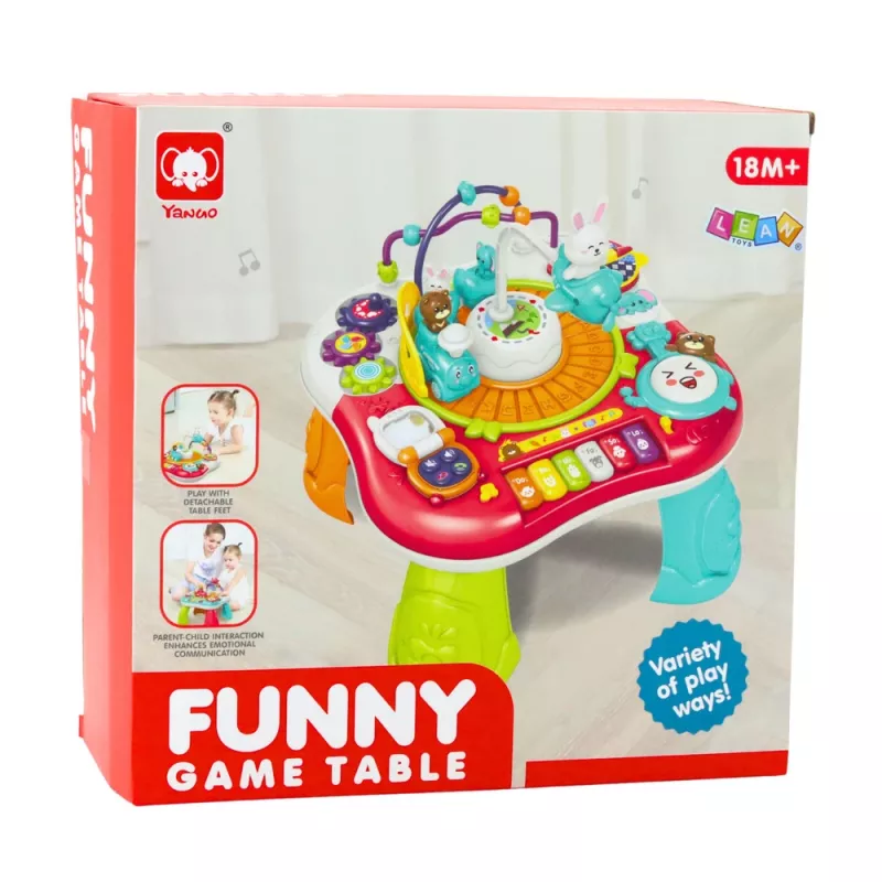 Mesa de aprendizagem interativa com painel musical e piano 2 em 1 LEAN TOYS vermelho
