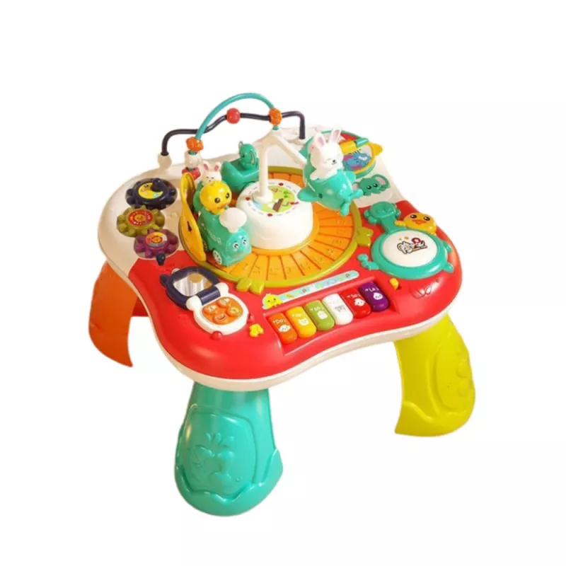 Mesa de aprendizagem interativa com painel musical e piano 2 em 1 LEAN TOYS vermelho