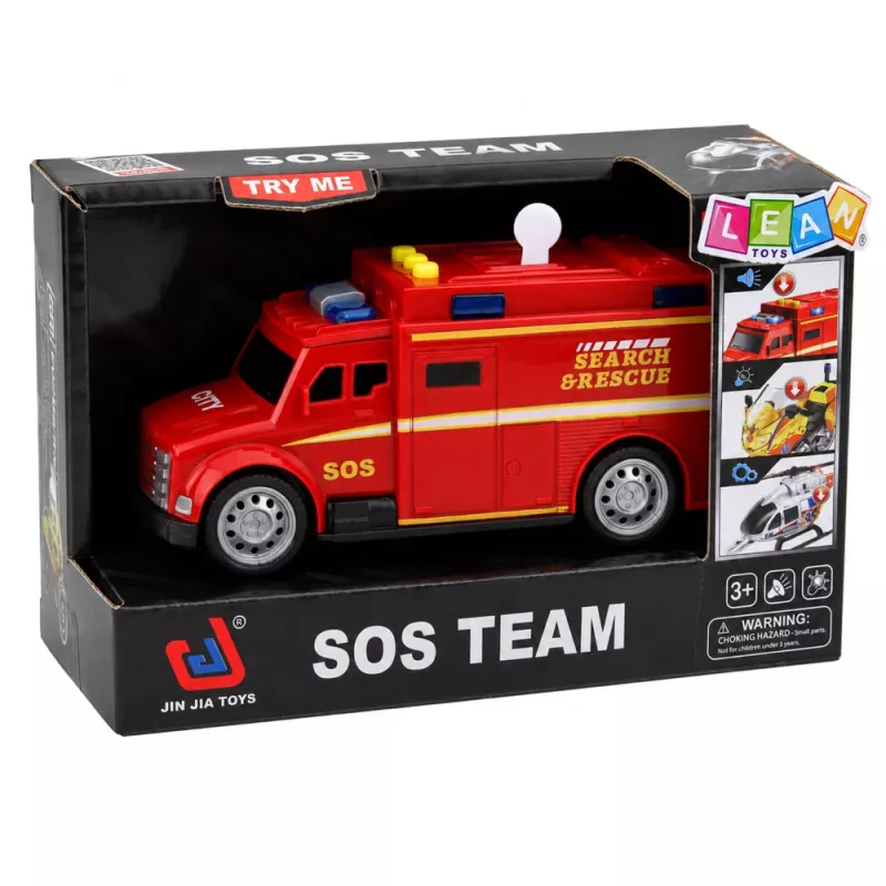 LEAN TOYS Veículo de emergência ambulância luz som vermelho 1:32