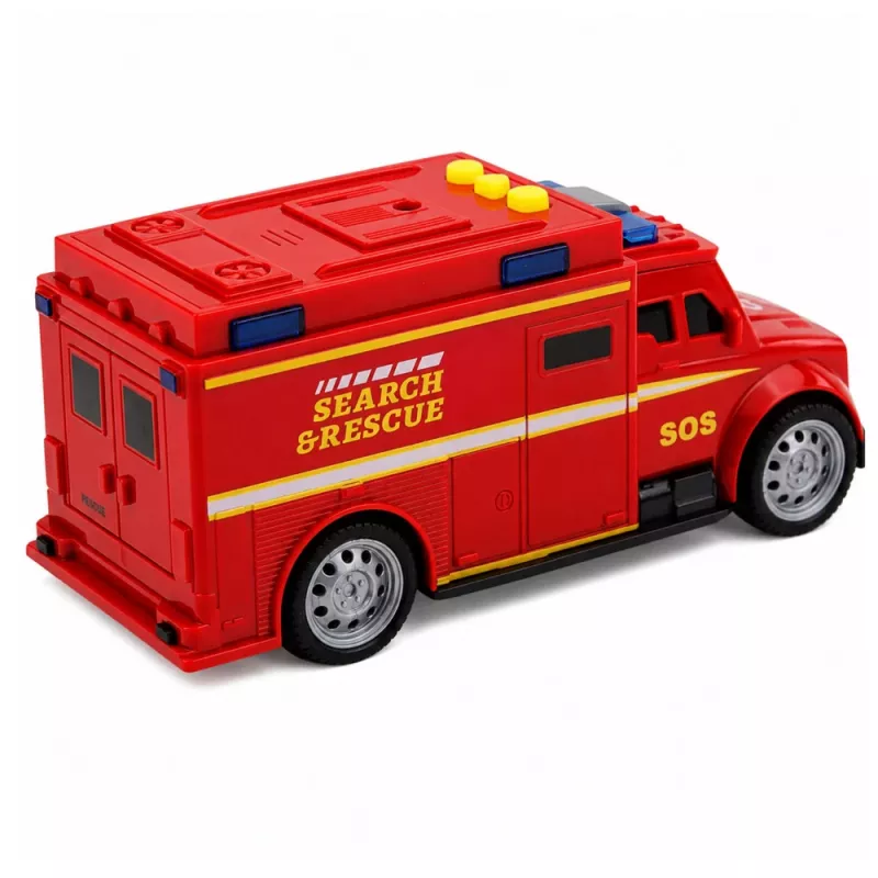 LEAN TOYS Veículo de emergência ambulância luz som vermelho 1:32