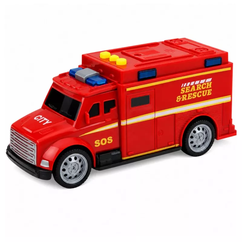 LEAN TOYS Veículo de emergência ambulância luz som vermelho 1:32