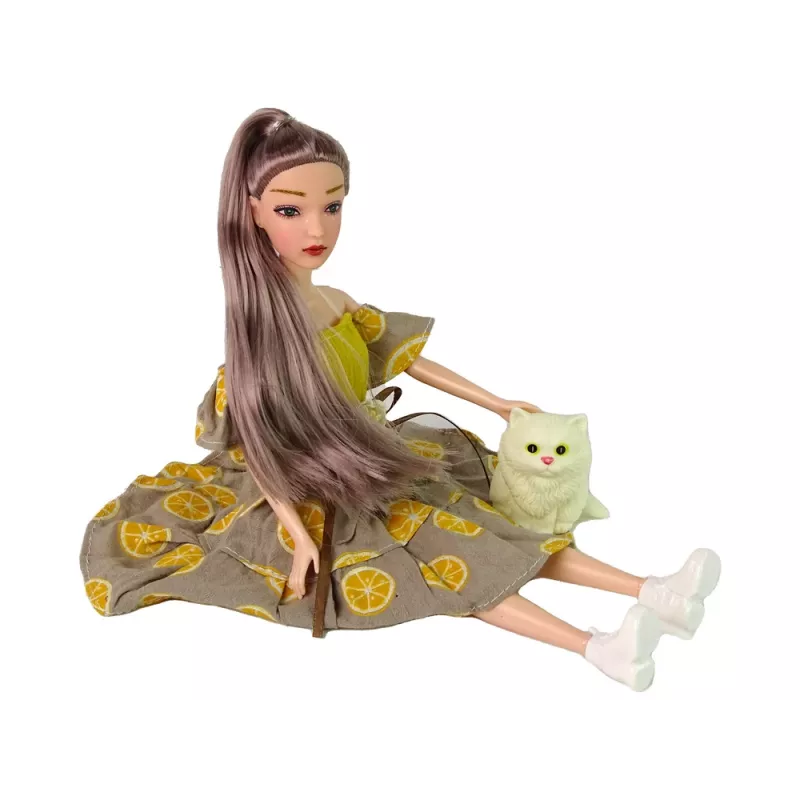 LEAN TOYS Boneca Emily com gato cata-vento para criança