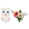LEAN TOYS Boneca bebé Emily de cabelo comprido com gato branco