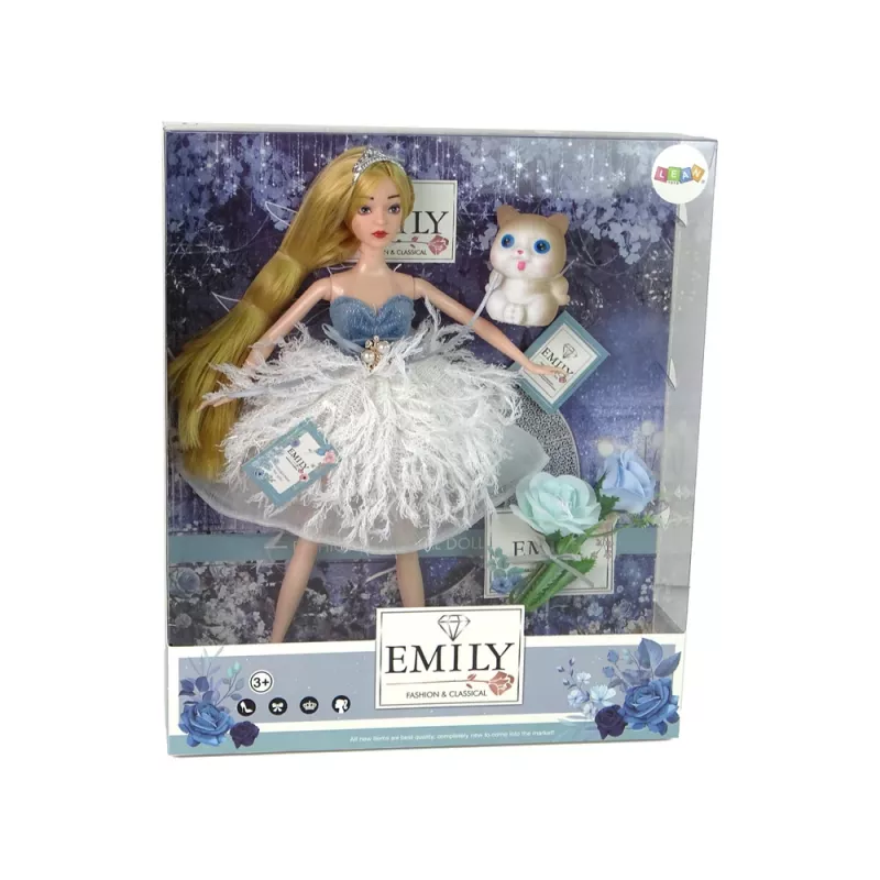 LEAN TOYS Boneca bebé Emily a gata flor