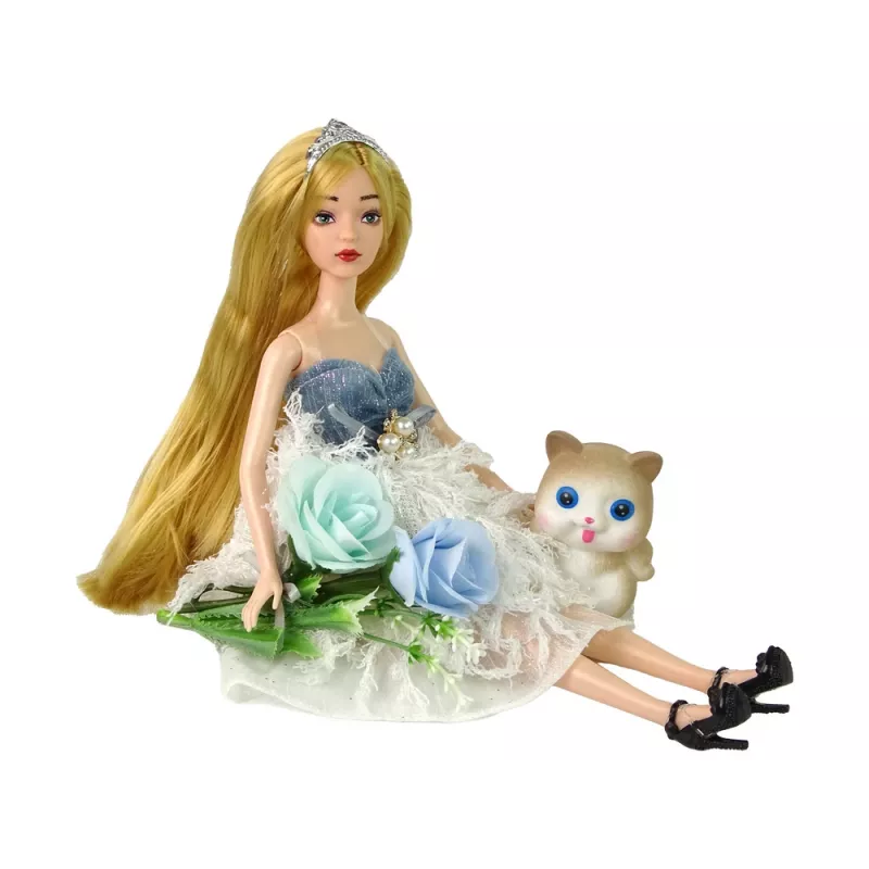 LEAN TOYS Boneca bebé Emily a gata flor