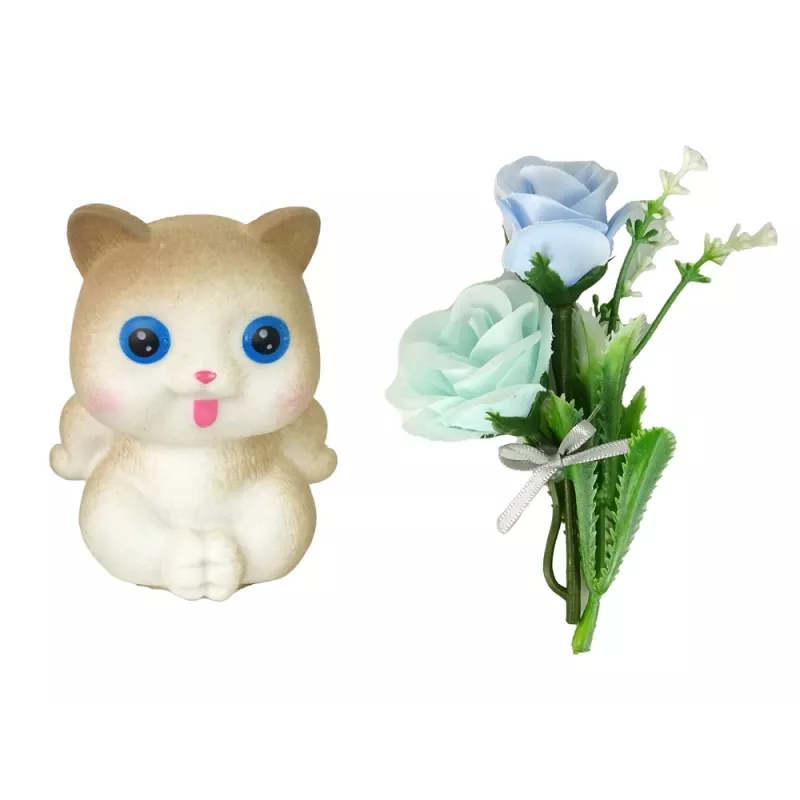 LEAN TOYS Boneca bebé Emily a gata flor