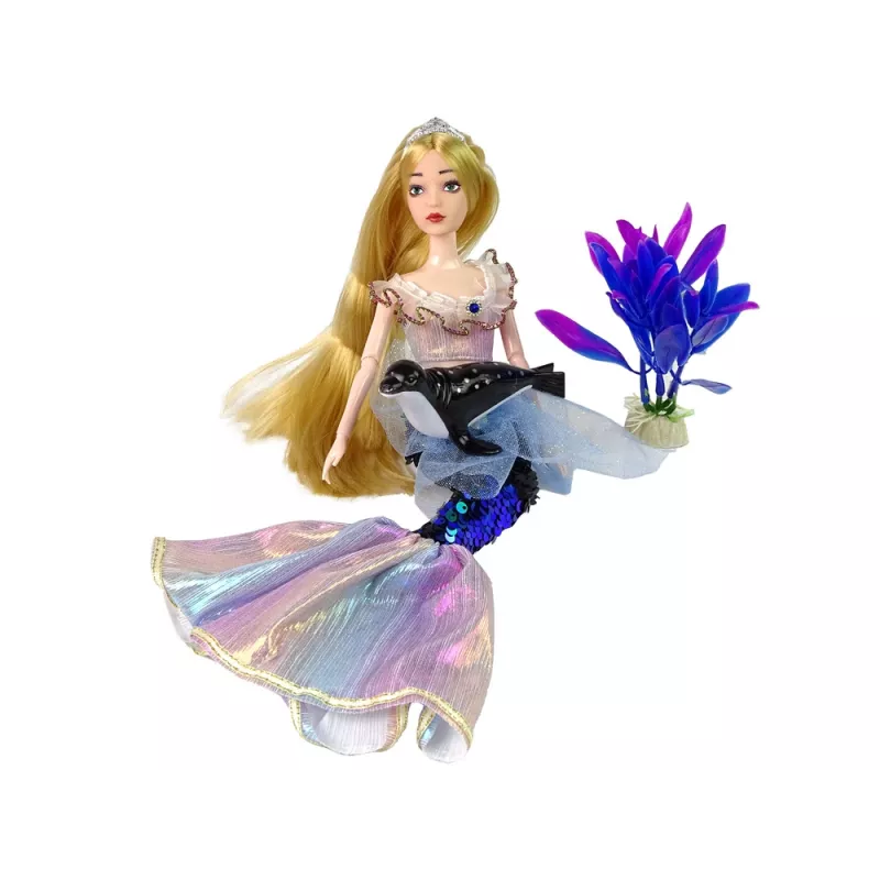 LEAN TOYS Boneca bebé Emily a sereia verde com acessórios