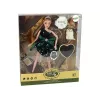 LEAN TOYS Boneca bebé Emily coração de madeira gato branco