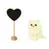 LEAN TOYS Boneca bebé Emily coração de madeira gato branco