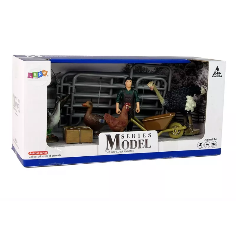 LEAN TOYS Conjunto de figuras de animais da quinta agricultor aves
