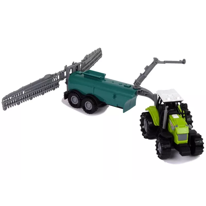 LEAN TOYS Trator Agrícola com Pulverizador Som de Quinta Verde