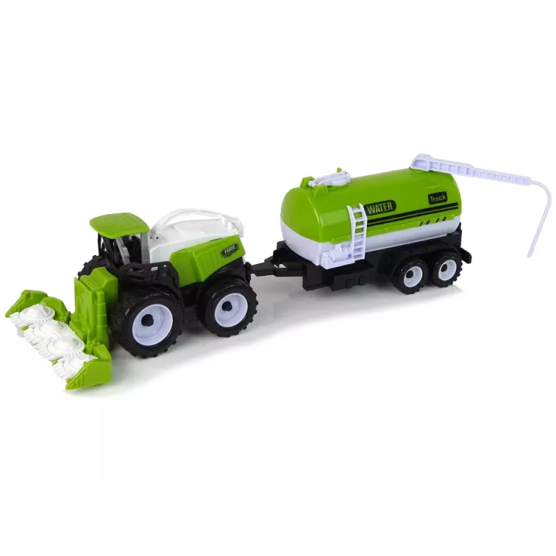 LEAN TOYS Conjunto de veículos agrícolas Trator Ceifeira Cisterna Semi-reboque